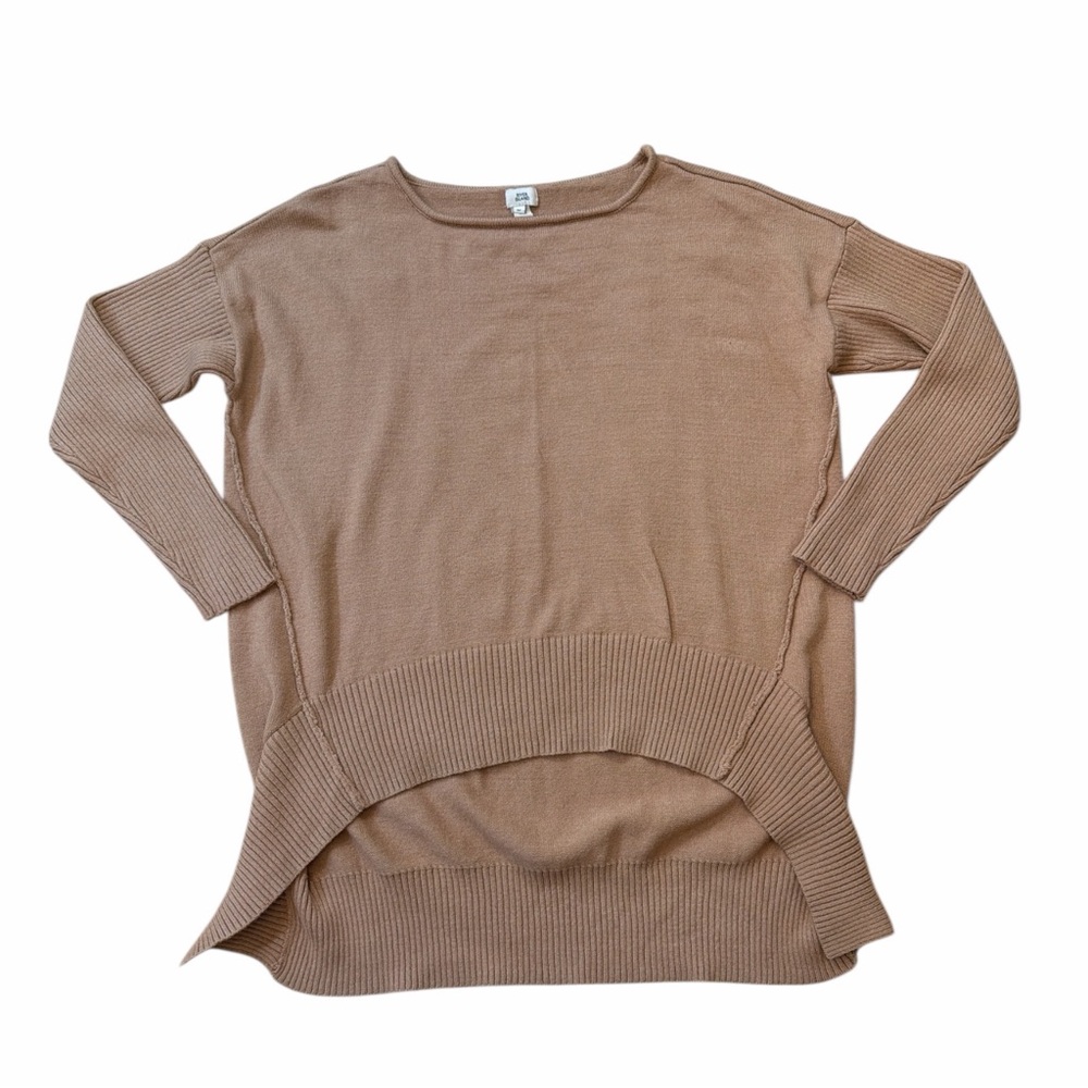 River Island Tan High Low Knit Top